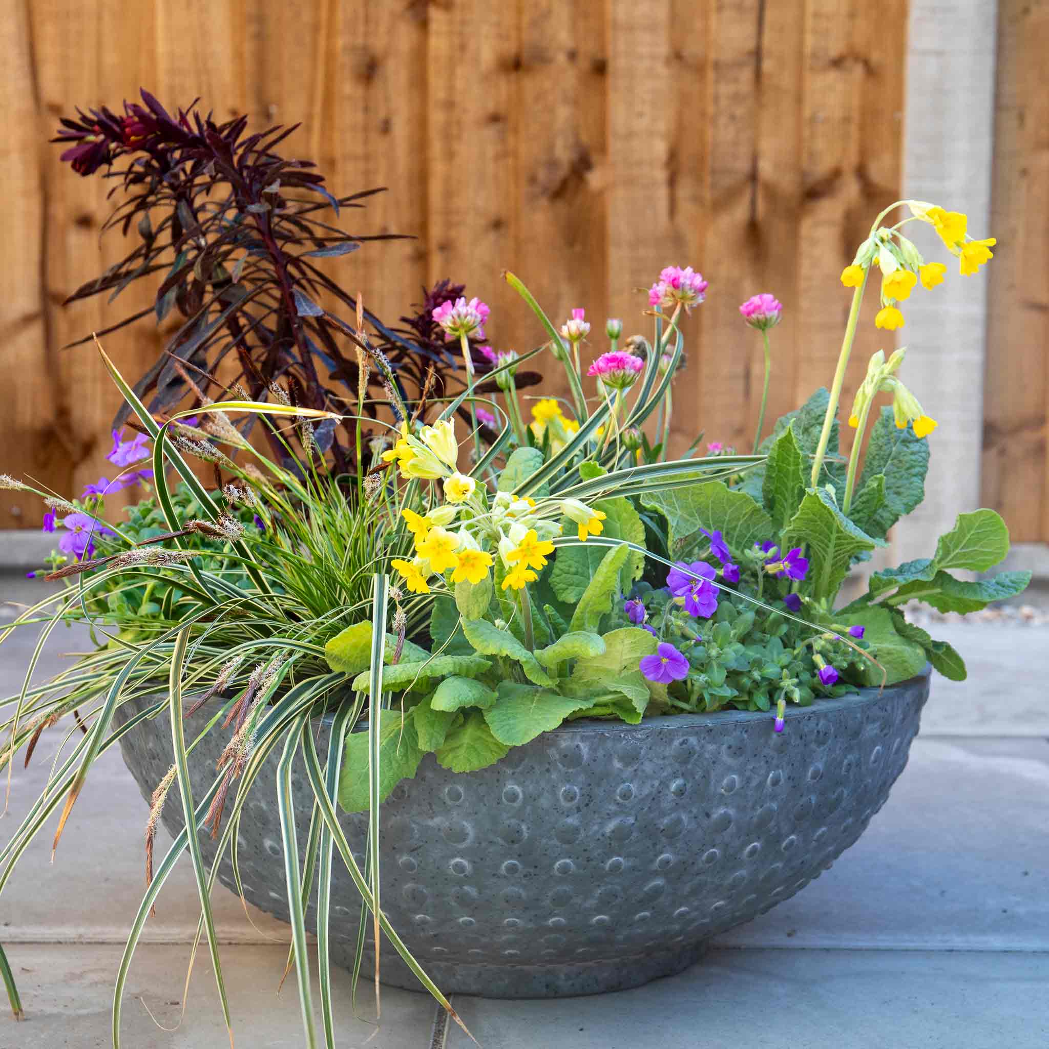 Hobnail Bowl in Faux Concrete 45cm