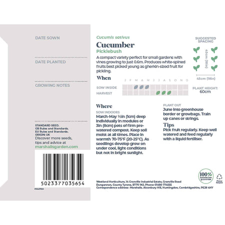 Cucumber Seeds 'Picklebush'