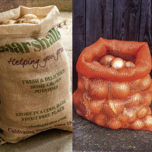 Hessian sacks for online storing potatoes