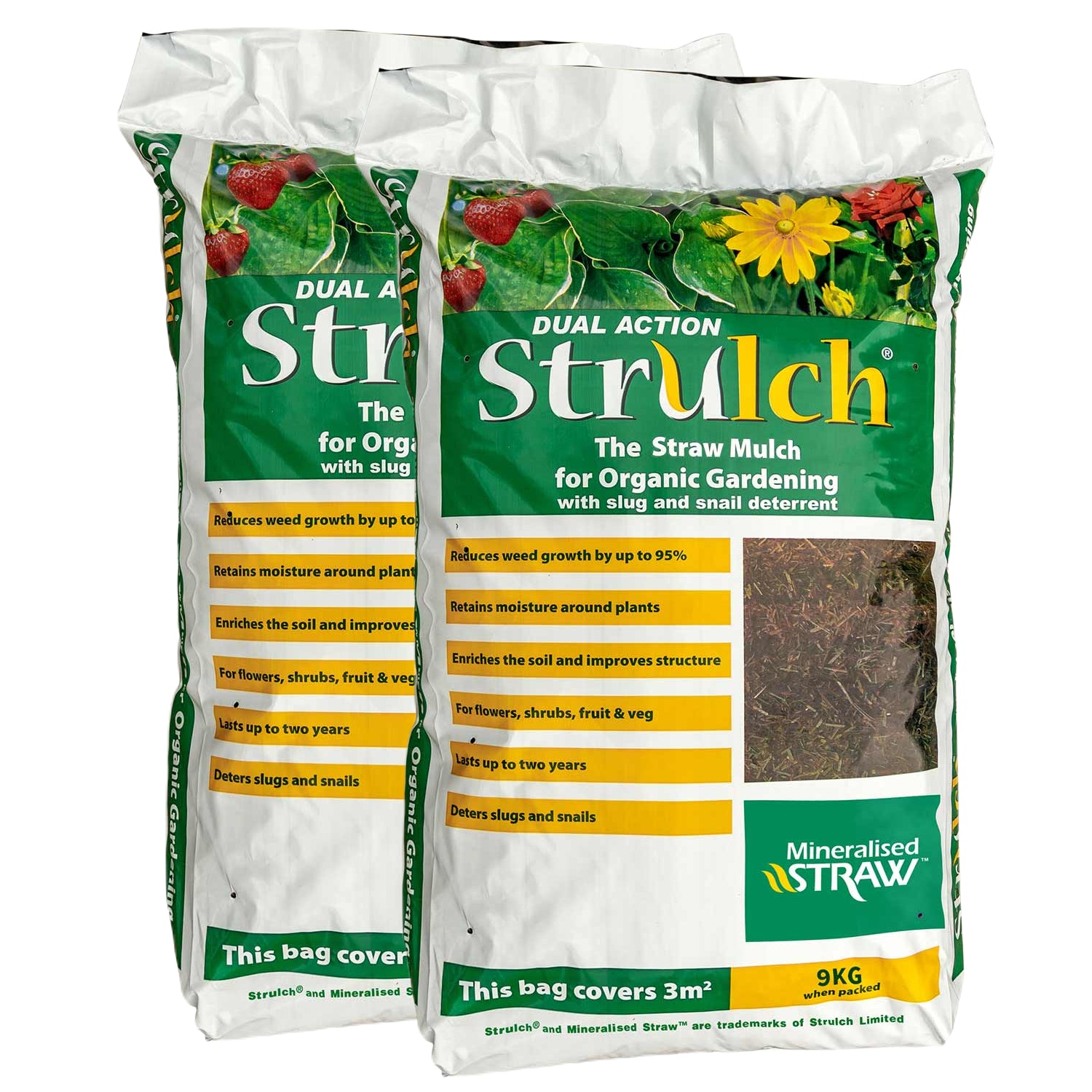 Buy 2 Strulch Organic Wheat Straw Mulch 9kg Online marshalls garden Marshalls Garden