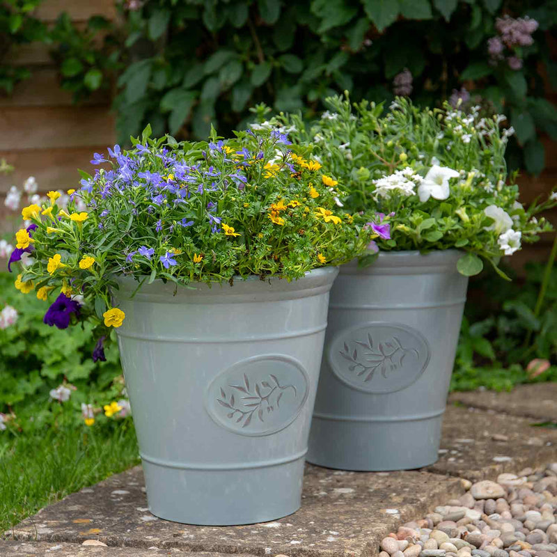 Grey Olive Planter 30cm - 2 Pack