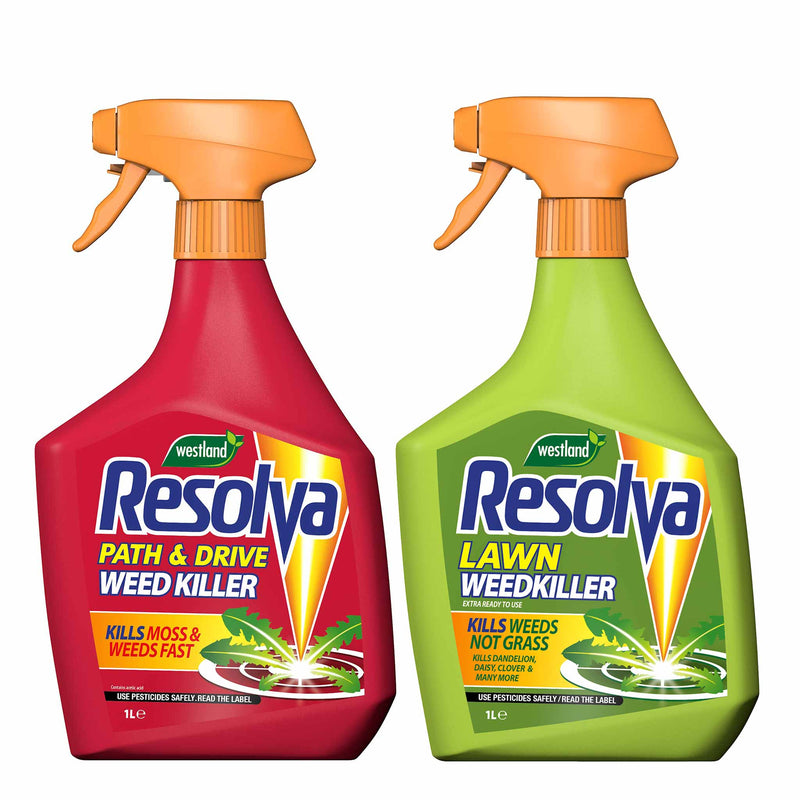 Resolva Path & Drive Weed Killer 1L and Lawn Weedkiller 1L