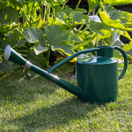 Kent & Stowe Long Reach Metal Watering Can 9L Forest Green