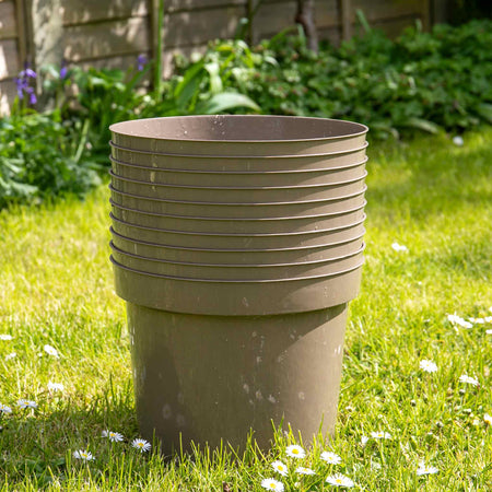 Taupe-Grey Plastic Plant Pots - 10 x 10 Litre