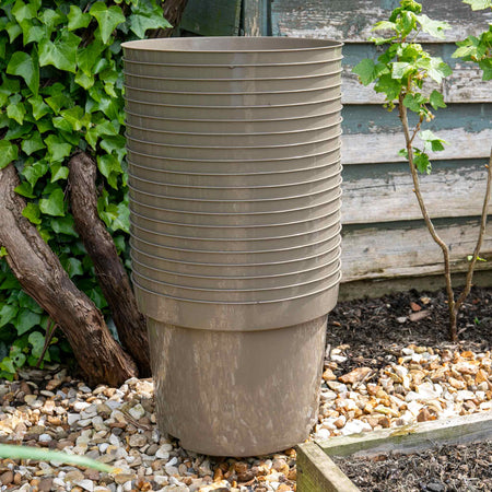 Taupe-Grey Plastic Plant Pots - 20 x 10 Litre