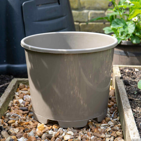 Taupe-Grey Plastic Plant Pots - 20 x 15 Litre