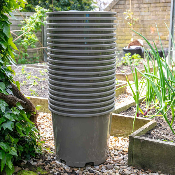 Taupe-Grey Plastic Plant Pots - 20 x 15 Litre