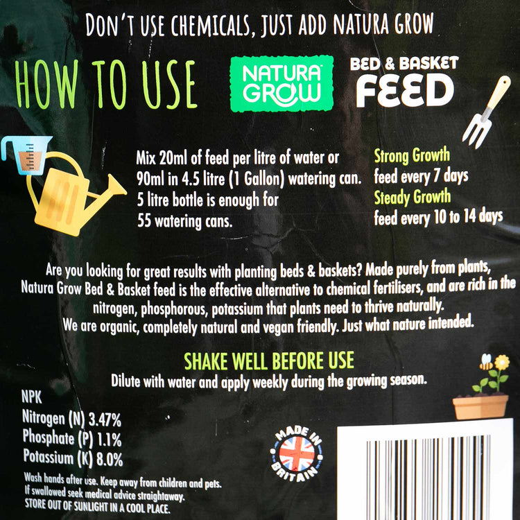 Natura Grow Bed & Basket Liquid - 5 Litre