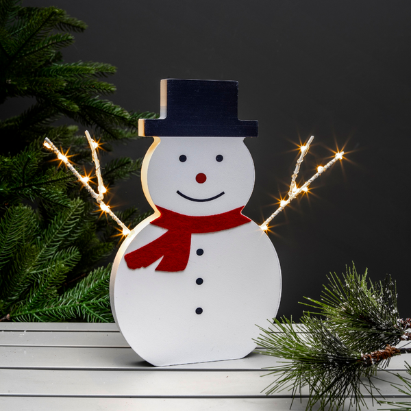 Wooden Snowman 30cm