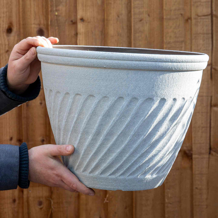 bali planter pots Bali Planter in Distressed Cedar 14in - Twin Pack