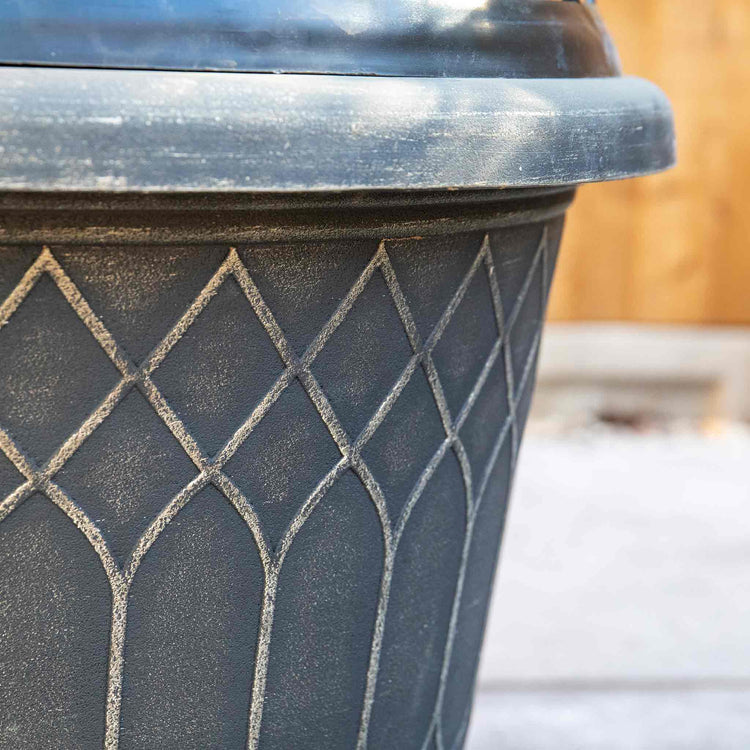 Empire Jumbo Trellis Planter in Brushed Champagne 38cm - Twin Pack