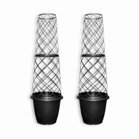 Empire Jumbo Trellis Planter in Brushed Champagne 38cm - Twin Pack