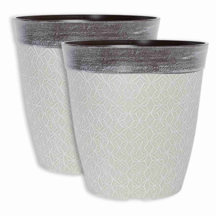 Phoebe Planter in Classic Creamy Fusion 14in - Twin Pack