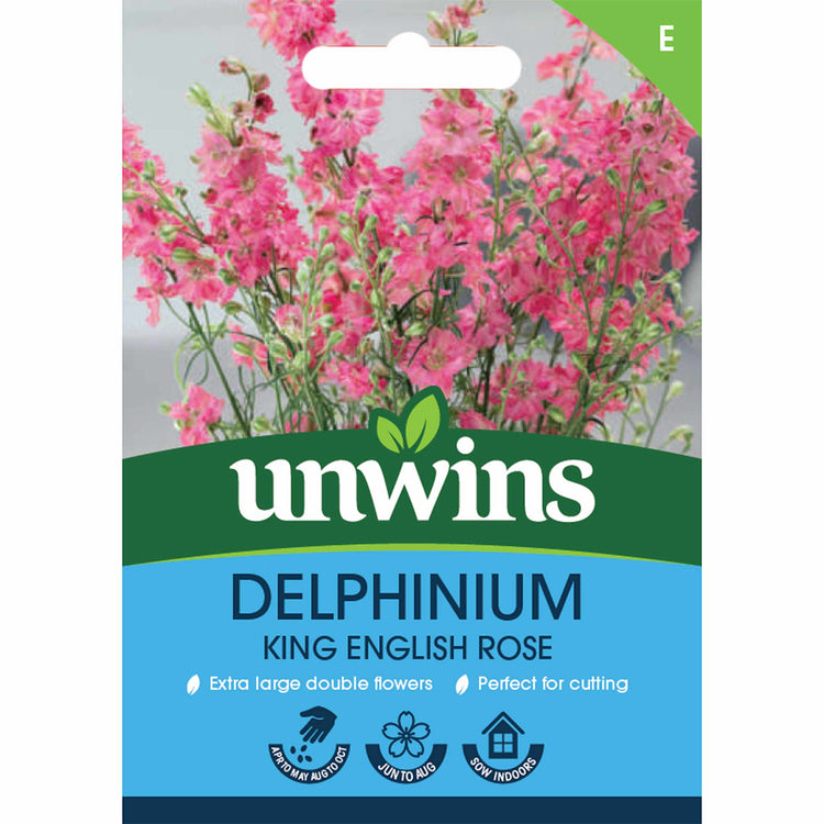Delphinium Seeds 'King Scarlet English Rose'