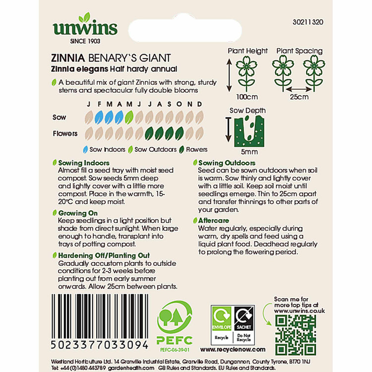 Zinnia Seeds 'Benary's Giant'