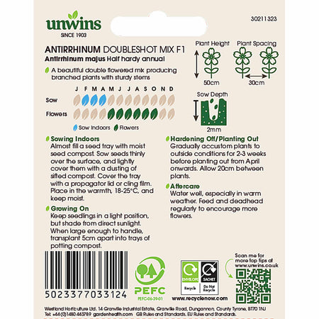 Antirrhinum Seeds 'Doubleshot Mix'