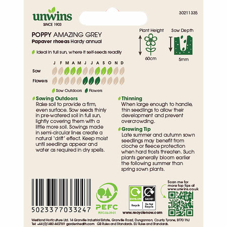 Poppy Seeds 'Amazing Grey'