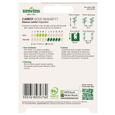 Carrot Seeds 'Gold Nugget' F1