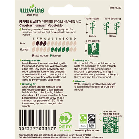 Sweet Pepper Seeds 'Peppers from Heaven'