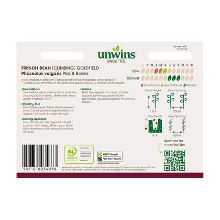 French Bean Climbing Seeds 'Goldfield'