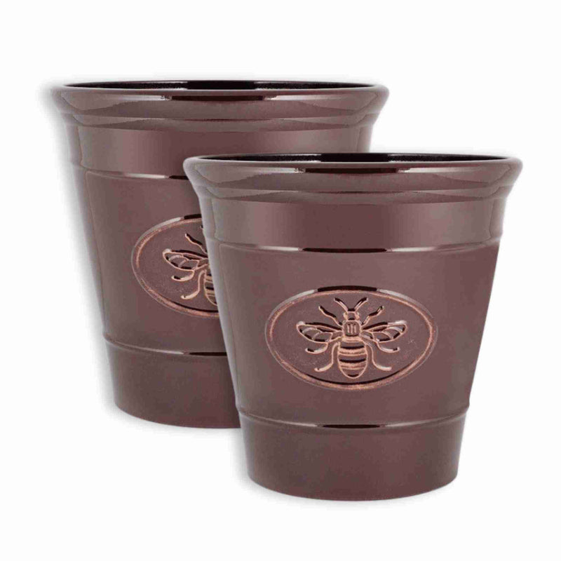 Bee Planter in Dark Brown 30cm - Twin Pack