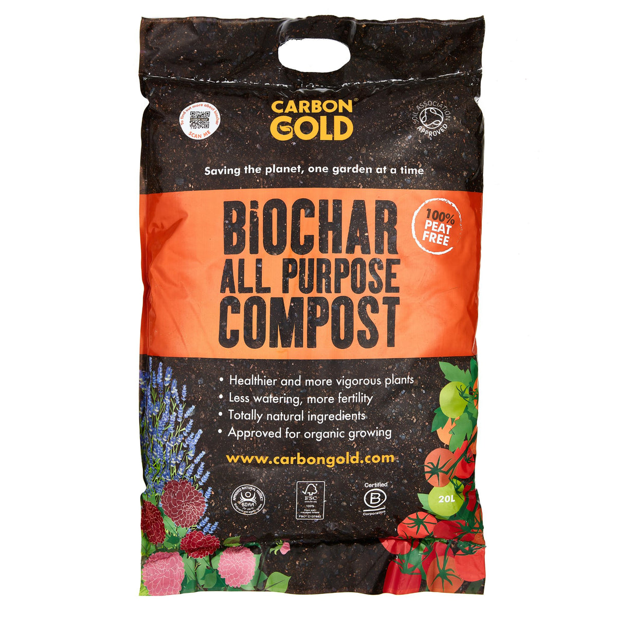 Carbon Gold Biochar All Purpose Compost 20L | Marshalls Garden
