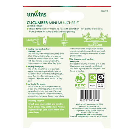 Cucumber Seeds - Unwins Easy Wins