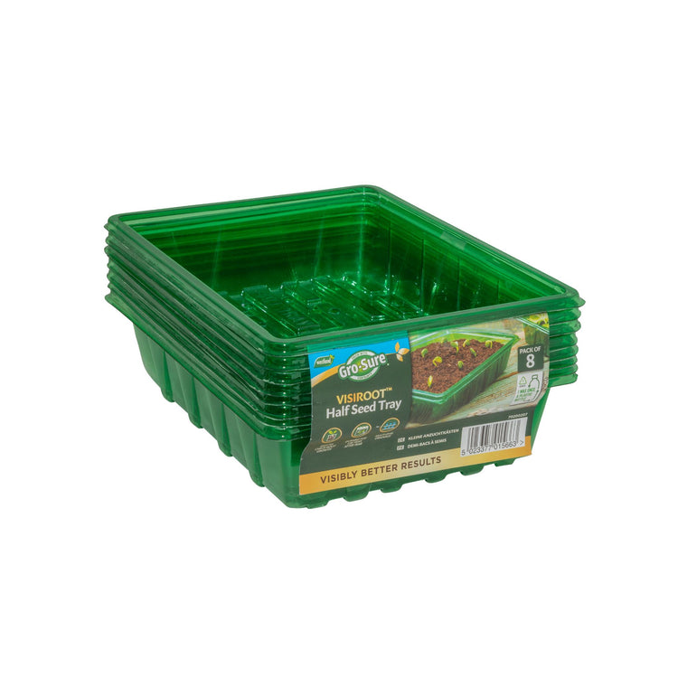 Gro-Sure Visiroot Half Seed Trays 8 Pack
