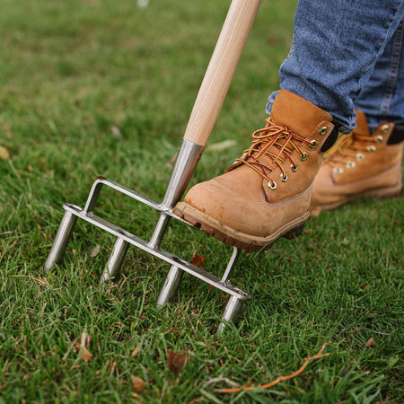 Kent & Stowe Stainless Steel 4 Prong Lawn Aerator