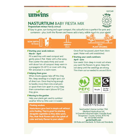 Nasturtium Seeds - Unwins Easy Wins