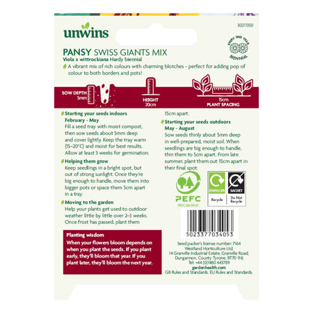 Pansy Seeds - Unwins Easy Wins