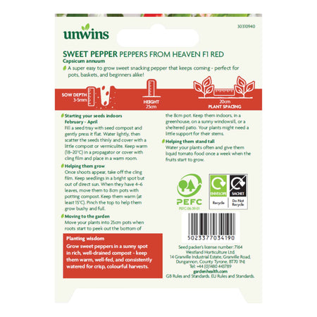 Sweet Pepper Seeds - Unwins Easy Wins