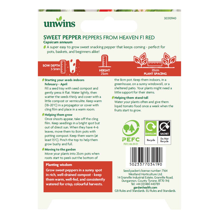 Sweet Pepper Seeds - Unwins Easy Wins