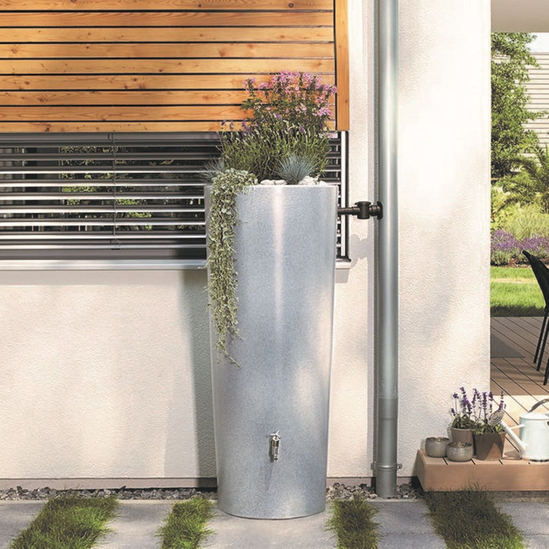 Garantia Stone 2in1 Water Butt in Silver - 350L