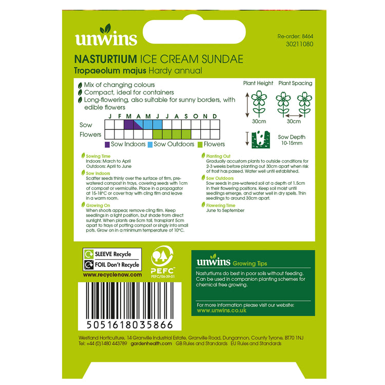 Nasturtium Seeds 'Ice Cream Sundae'