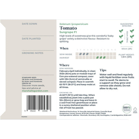 Tomato Seeds 'Sungrape' F1