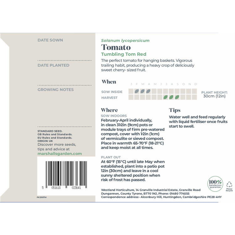 Tomato Tumbling Tom Red Seeds