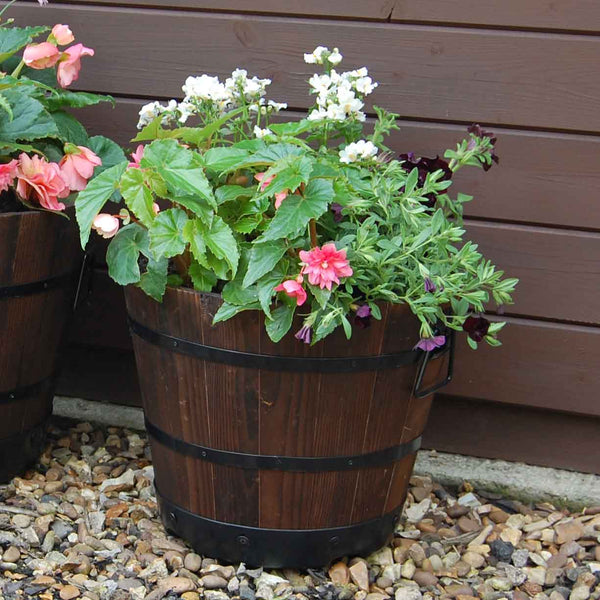 VegTrug Wooden Barrel Planter 37cm x1