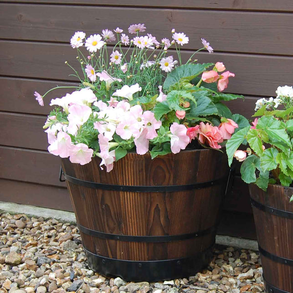 VegTrug Wooden Barrel Planter 46cm x1