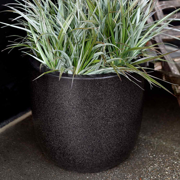 Terrazzo Black Egg Planter - Medium