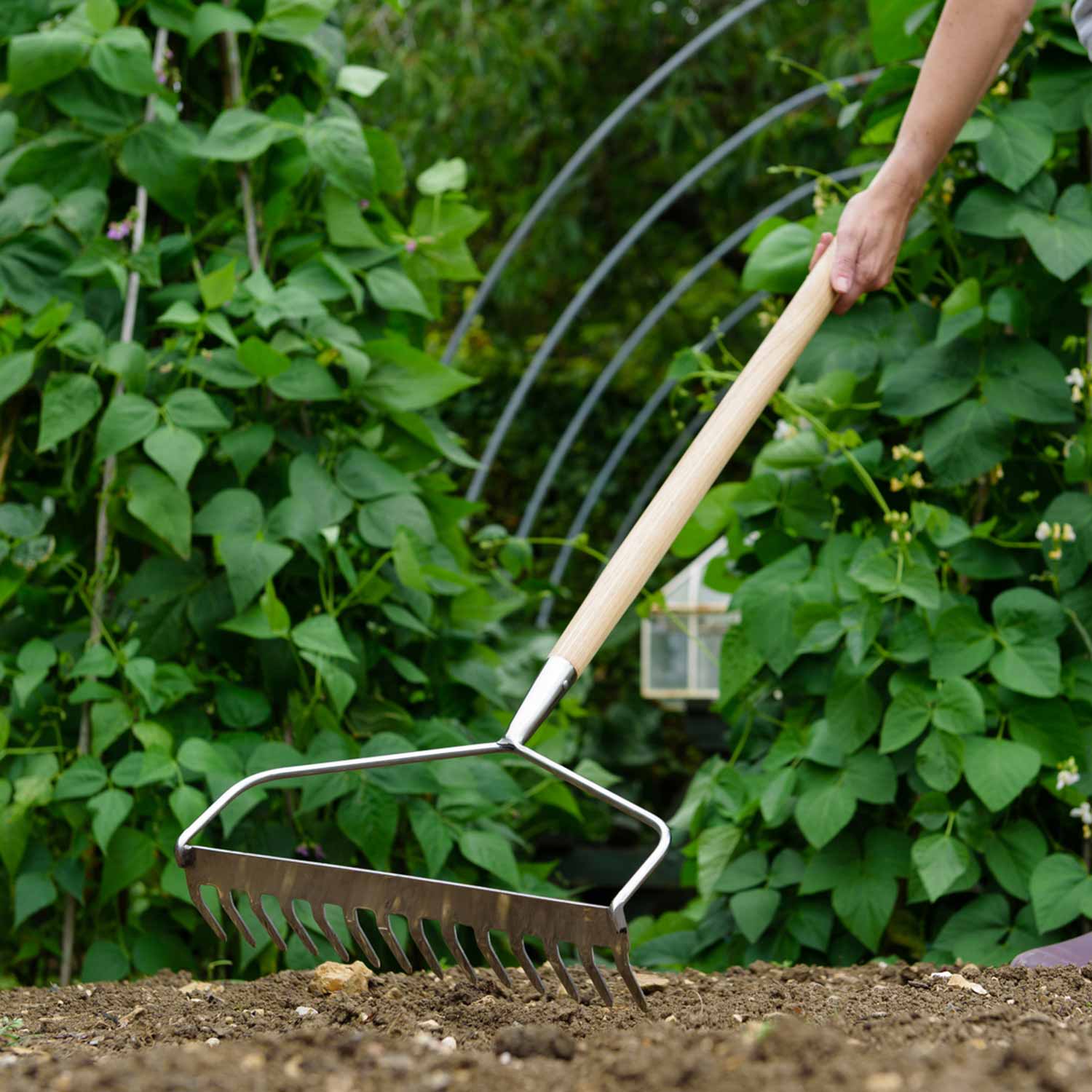 Kent & Stowe Stainless Steel Long Handled Soil Rake | Marshalls Garden