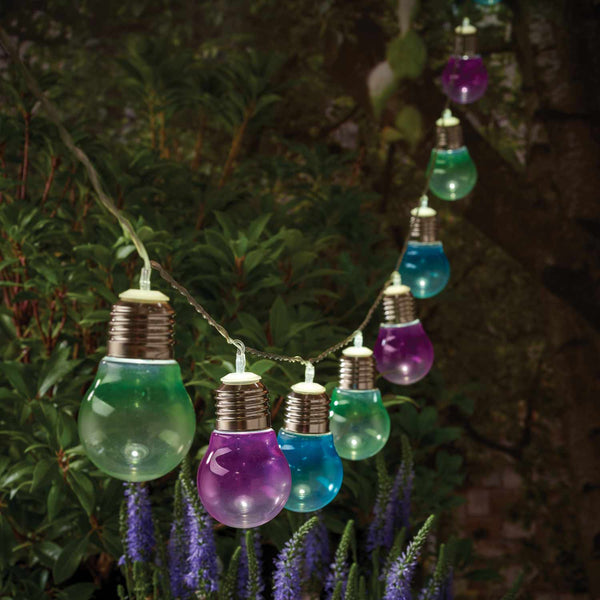 Cole & Bright Multicoloured Solar String Lights - 10 Bulbs