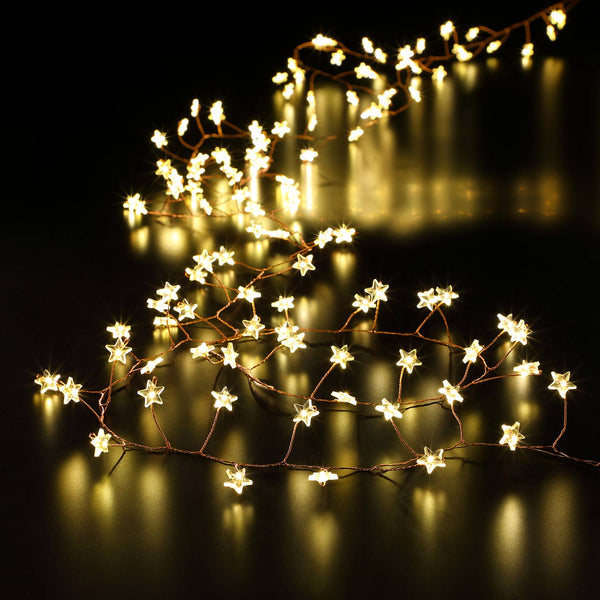 360 Warm White Micro Star Garlands Lights - 10m