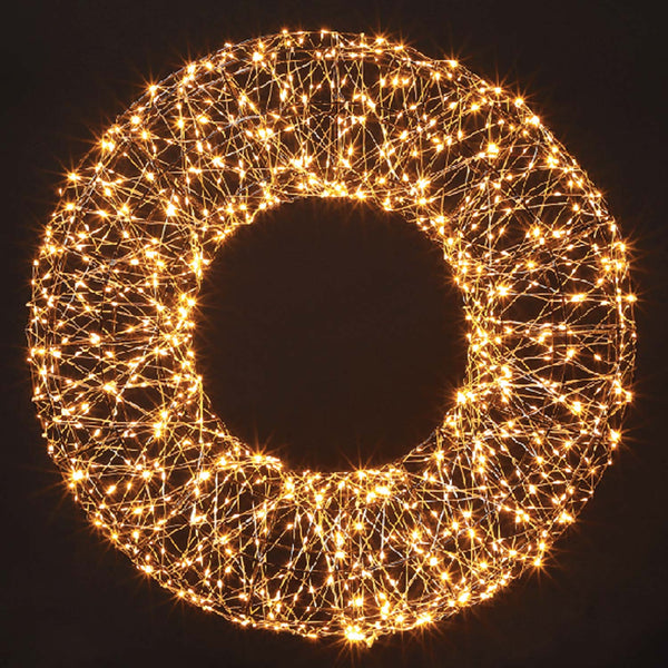 Micro LED Double Sided Copper 3D Wreath - 75cm