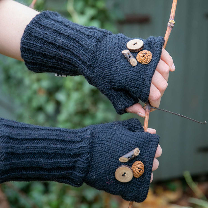 100% Wool Fruit Button Wristwarmers