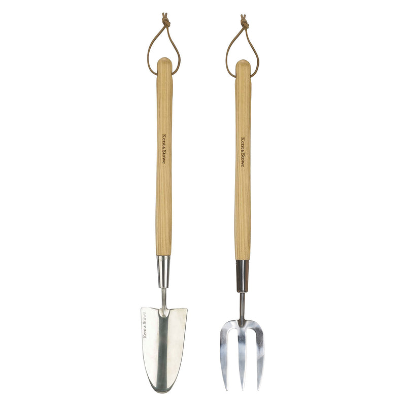Kent & Stowe Stainless Steel Border Midi Handled Trowel and Fork Set
