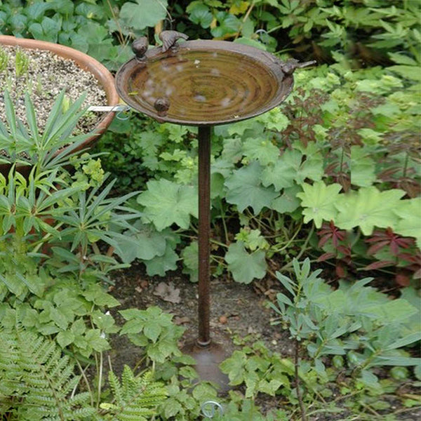 Cast Iron Free Standing Bird Bath and Feeder