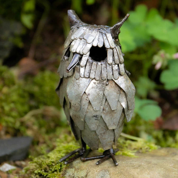 Owl Metal Sculpture - Small 17cm