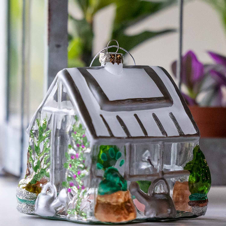 Glass Greenhouse Christmas Bauble Decoration Large