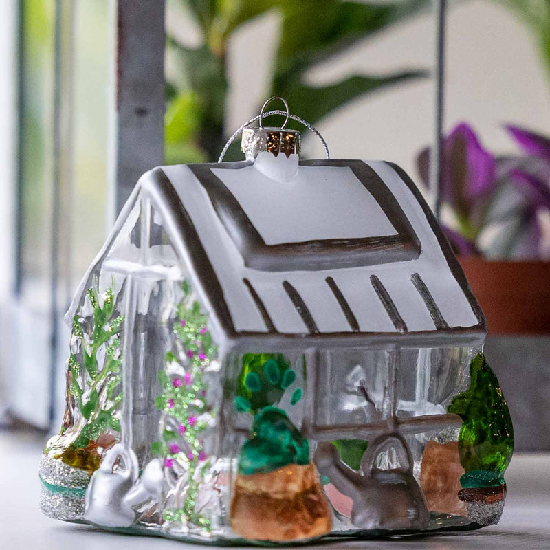 Glass Greenhouse Christmas Bauble Decoration Large